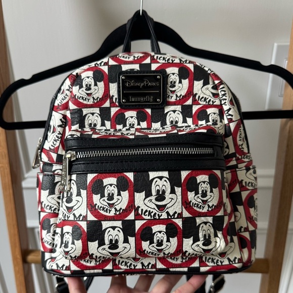 Loungefly Disney Parks Mickey Mouse Club Mini Backpack - Like New- Black & White - Picture 3 of 14